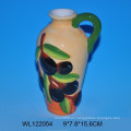 Botella de aceite de cerámica pintada a mano de alta calidad para vajilla